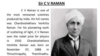 CV Raman biography in English