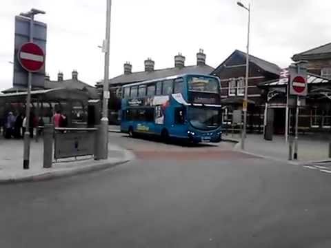 coastliner bus leaving rhyl bus station 9.9.2015