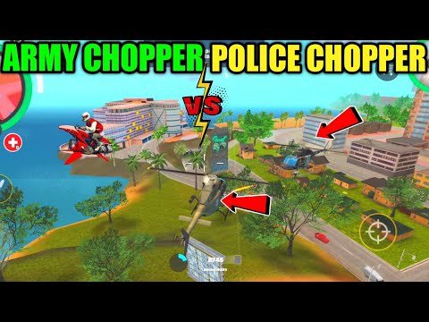 Army Chopper Vs Police Chopper In Rope Hero Vice Town Game