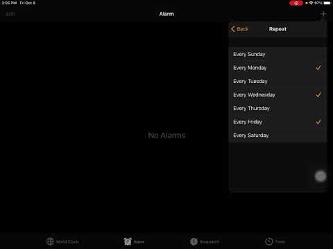 Setting an alarm on your iPad