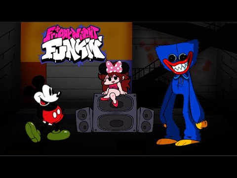 FNF Huggy Wuggy vs Mickey Mouse sings Happy Unhappy | FNF vs Huggy Wuggy Poppy Playtime