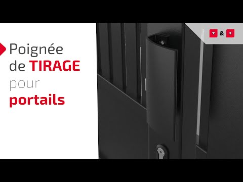 Poignée de tirage incurvée pour portail - aluminium finition noir 9005 TIRARD