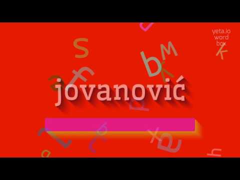 How to say "jovanović"! (High Quality Voices)