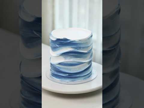 How to make a wave cake | Icing a wave cake |Cake decoration idea#trending #shorts #tutorial
