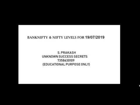 Banknifty and Nifty Levels for 19/07/2019