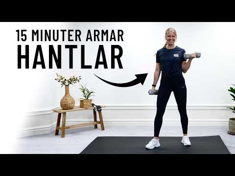 15 MINUTER ARMAR med hantlar 💪  starka armar hemma #hemmaträning
