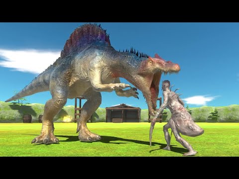 Long Battle  1vs1 ARBS｜Spinosaurus VS Saber Ghoul --Animal Revolt Battle Simulator
