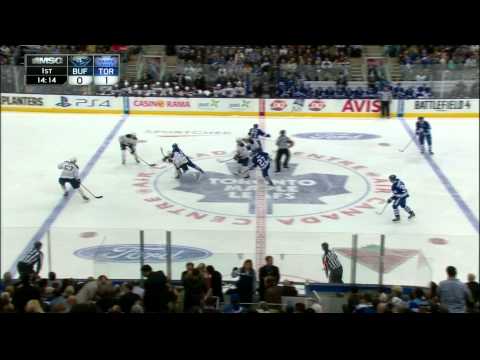 James van Riemsdyk slapshot goal 1-0 Buffalo Sabres vs Toronto Maple Leafs 11/16/13 NHL Hockey.