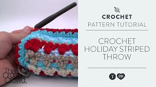 preview picture of video 'Left Hand: Crochet Striped Holiday Throw'