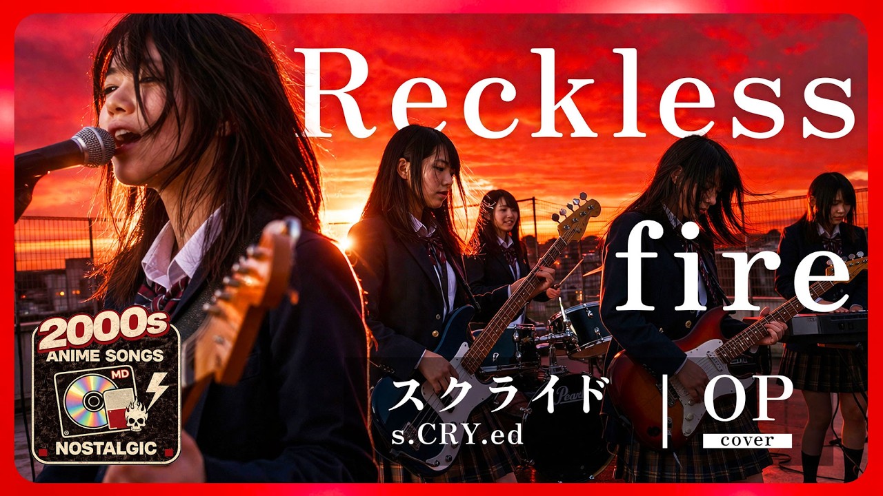 スクライド OP｜Reckless fire（井出泰彰）｜懐かしの2000年代アニソン × 女子高生ロックバンドカバー【AI cover】anime opening s-CRY-ed