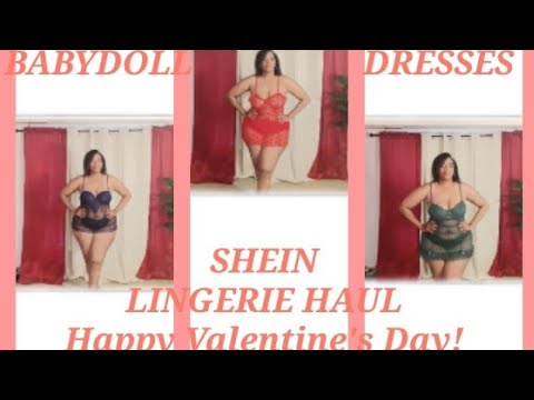 SHEIN - VALENTINE'S DAY BABYDOLL DRESS LINGERIE Try-On Haul - 2023 Curvy, Plus Size Woman