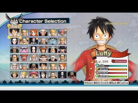 One Piece: Pirate Warriors 2 Opening and All Characters [PS3]