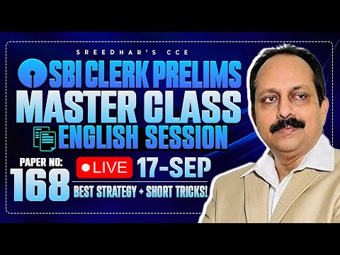 SBI CLERK PRELIMS 2025 MASTER CLASS MT NO- 168 | ENGLISH  | SHORT TRICKS, STRATEGY | MURTHY SIR