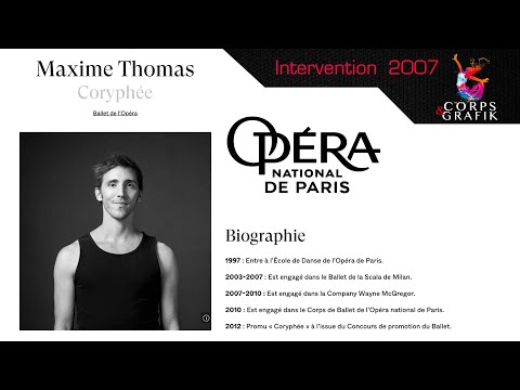Cours avec Maxime Thomas du Corps de Ballet de l’Opéra national de Paris. 2007.