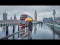 A Rainy London Morning Walk Along South Bank From Tower Bridge To Big Ben Trafalgar Square 4K