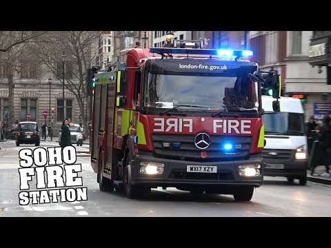[incl. FULL HOUSE TURNOUT] - LFB Soho Fire Station responding x5
