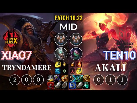 FPB xiao7 Tryndamere vs SB Ten10 Akali Mid - KR Patch 10.22