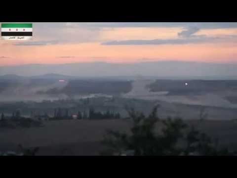 الاشتباكات الدائرة بين عناصر اللواء الأول مدرع وقوات النظام على جبهة معر حطاط