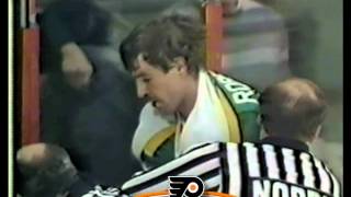 Feb 23, 1984 Gordie Roberts vs Rich Sutter Minnesota North Stars vs Philadelphia Flyers