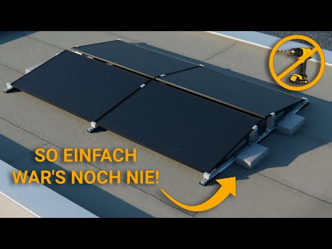 PV Flachdach Halterung ohne Bohren – Süd/ Ost-West Ausrichtung 🚀 | 4 Module