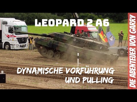 Leopard 2 A6 Dynamische Vorführung beim Trecker Trek -Tractor Pulling in Hohenhorn