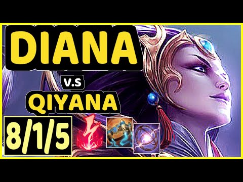 POWEROFEVIL (DIANA) vs QIYANA - 8/1/5 KDA MID CHALLENGER GAMEPLAY - NA