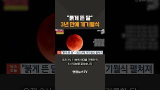 "붉게 뜬 달"…3년 만에 개기월식 / 연합뉴스TV(YonhapnewsTV)