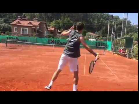 Marsel Ilhan's practice at the Göcek Tennis Club