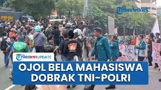 Momen Driver Ojol Bersatu Bantu Mahasiswa Dobrak Barikade TNI-Polri: Kami Datang Baik-baik!