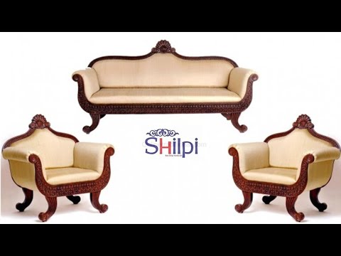 6 seater wooden sofa set