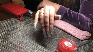 LONG COFFIN NAILS! RED COLOR THEME❤️