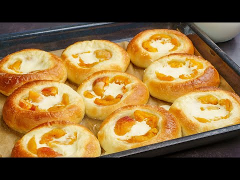 НОВИНКА!! Ватрушка с абрикосами 😋 - Рецепт выпечки к чаю на дрожжевом тесте 👍!