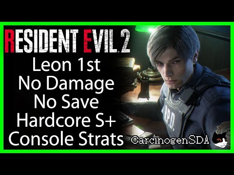 Resident Evil 2 Remake (PC) - Leon 1st (Leon A), No Damage, No Save, CONSOLE STRATS (Hardcore S+)