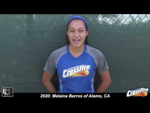 2020 Melaina Barros Catcher and Outfield Softball SKills Video - CA Crossfire
