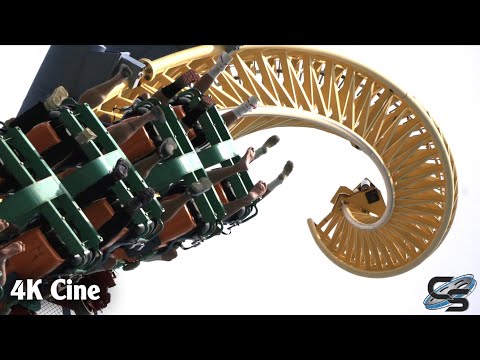 Off-ride footage of a Steel Venom train