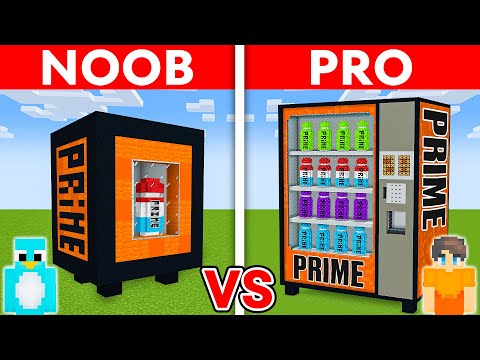 NOOB vs PRO: PRIME VENDING MACHINE House Build Challenge in Minecraft