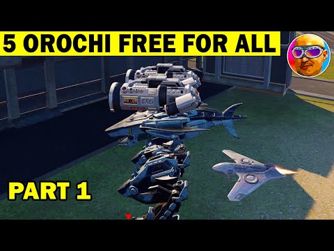 FIVE OROCHI KILL EVERYONE! combat mode - FREE FOR ALL! PART 1 - WAR ROBOTS REMASTERED