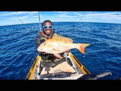 Solo Deep Sea Fishing for Mutton Snapper in Rough Seas