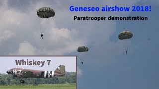 Historic C-47 Whiskey 7 Paratrooper Demonstration (Geneseo Airshow)