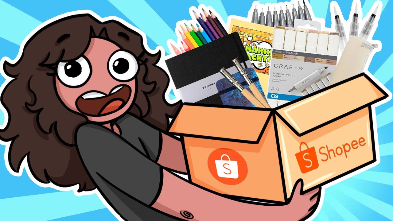 TESTANDO MATERIAIS DE ARTE DA SHOPEE - É MUITA COISAAA!!