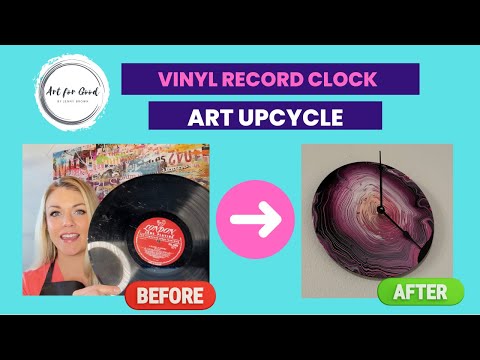 Use an Old Vinyl Record to Create a Clock - Acrylic Pouring Art Tutorial