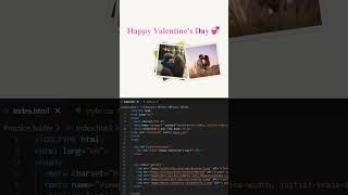 Valentine&#39;s day card 💌 using HTML and CSS #shorts