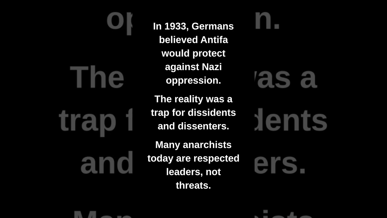 In 1933, Germans believed Antifa would protect against Nazi oppression.