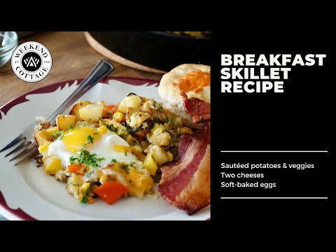 BREAKFAST SKILLET RECIPE | Potatoes, veggies, cheese, eggs!