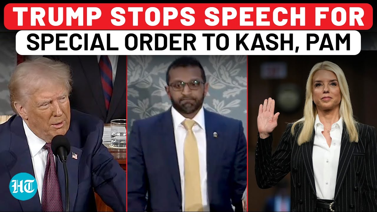 On Cam: Trump's Special Order To Kash Patel, Pam Bondi During Congress Speech| FBI| USA| Police