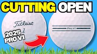 Cutting Open! NEW Titleist Pro V1 2025 Golf Ball! (What’s Inside vs 2021 Pro V1?)