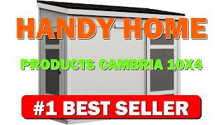 Handy Home Products Cambria 10x4 Outdoor Wood Storage Shed with Full Floor - B0BLWG7PX1