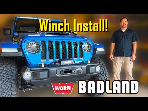 Badland Apex 12000 lb Winch COMPLETE Install with Warn Plate and Line Tensioning