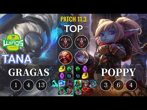 JAG TaNa Gragas vs Poppy Top - KR Patch 11.3