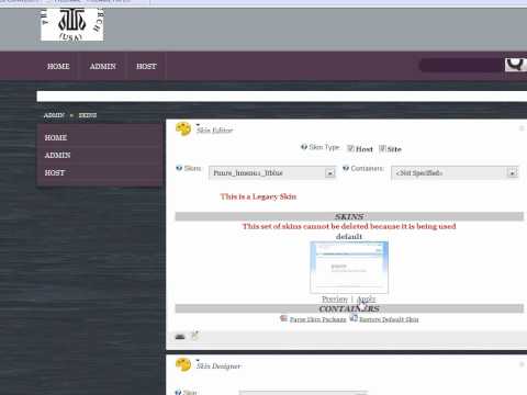 DotNetNuke Change your Skin, Container, Design